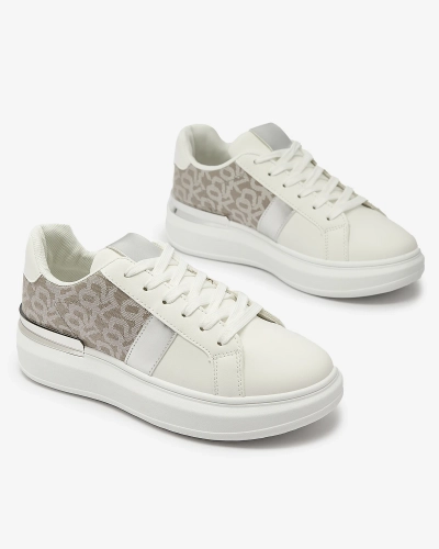 Біло-сріблясті жіночі спортивні кросівки Mlysio- Footwear