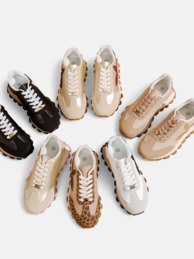 Royalfashion Damen sportliche Sneakers auf einer dickeren Sohle Aloqa