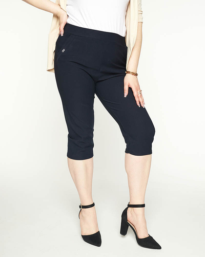 Marineblaue 3/4-Shorts für Damen in PLUS SIZE - Kleidung