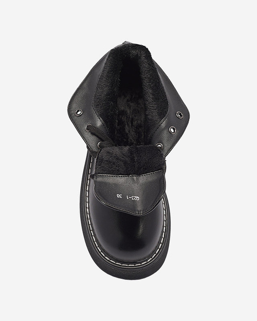 Чорні жіночі черевики з екошкіри на суцільній підошві Getys - Взуття