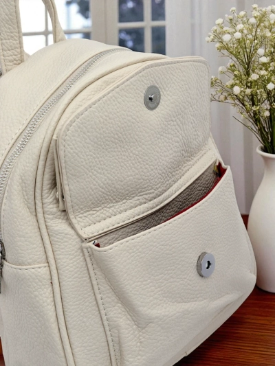 Damenrucksack Astrea Classica aus Öko-Leder in Weiß und Beige