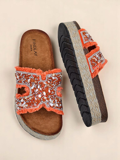 Royalfashion Damen-Pantoletten mit Candy Candy Verzierungen