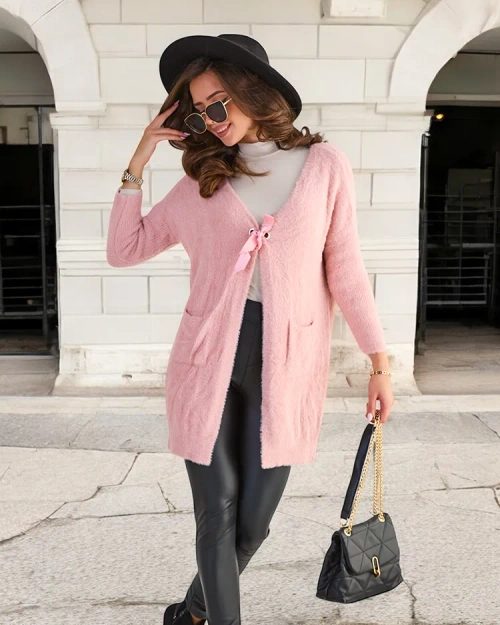 Рожевий жіночий кардиган