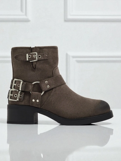 Жіночі ботильйони з екозамші з пряжками Valtos