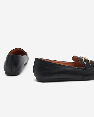 OUTLET Schwarze Öko-Leder-Slipper für Damen Kesine - Schuhe