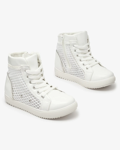 Weiße High-Top-Sneaker für Mädchen Borris- Footwear