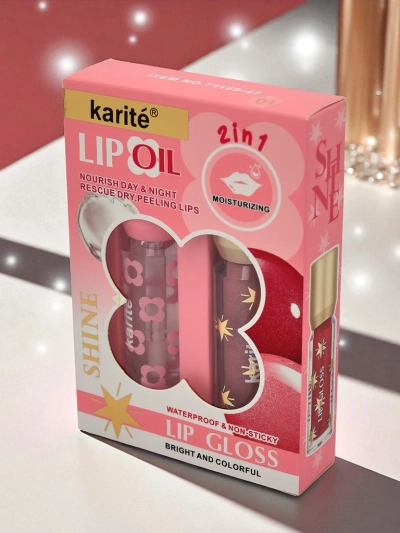 Glitzer Lipgloss und farbloser 2-in-1 Lipgloss Fiercely Red