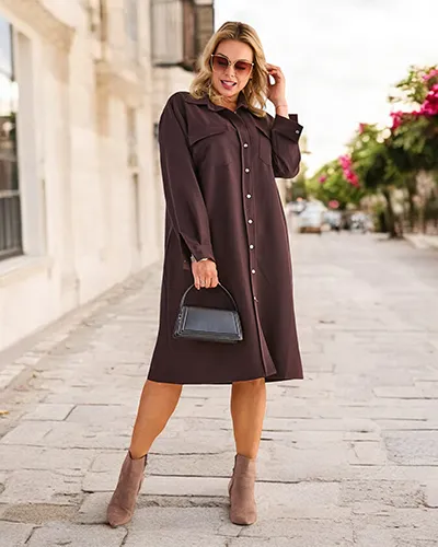 Жіноча тканина Royalfashion сукня з кнопками PLUS SIZE