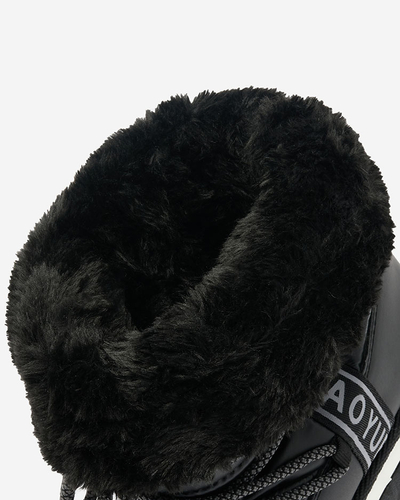 Royalfashion Schwarz Damen Schneestiefel Gepanden