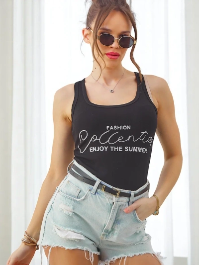 Royalfashion Damen Baumwoll-Top mit Trägern Genießen Sie den Sommer