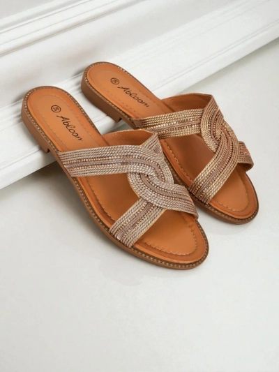 Royalfashion Damen Pantoletten Geflochten Woven Breeze