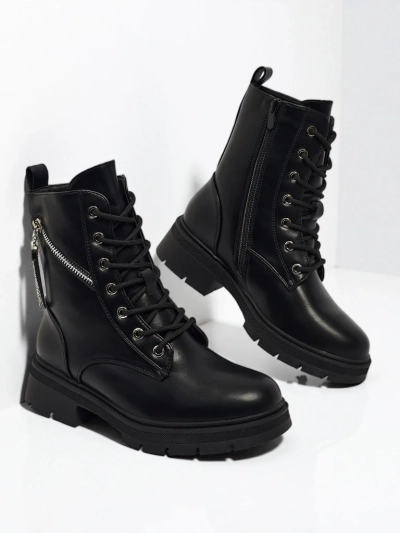 Damenstiefeletten Venus Schwarz Leder Elegant für den Herbst