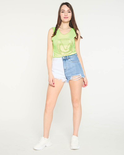 Oberteil mit Neongrün-Print - Bekleidung