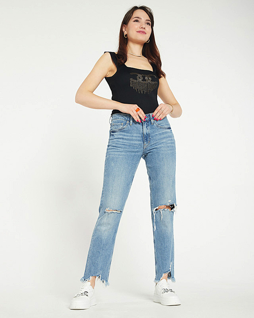 Чорний топ з цирконами