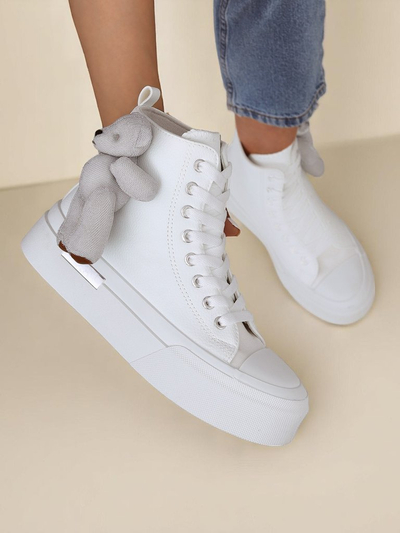 Royalfashion Damen-Sneaker mit hohem Schaft und Tedi-Bär