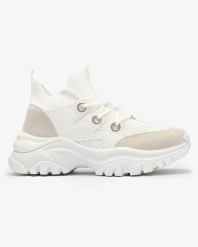 Жіночі спортивні кросівки біло-бежевого кольору Hasola- Footwear