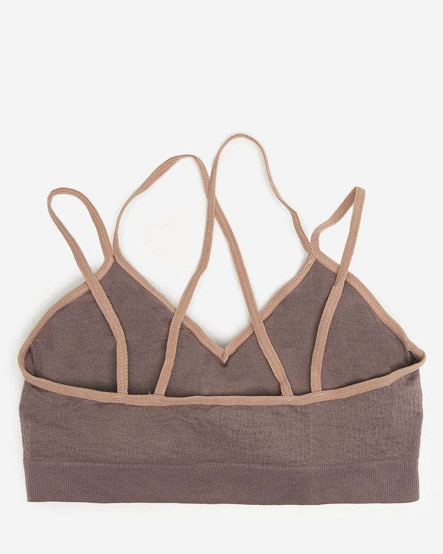 Brauner Damen-Sport-BH mit dünnen Trägern - Unterwäsche