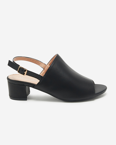 Schwarze Damensandalen auf niedrigem Pfosten Chonu - Footwear