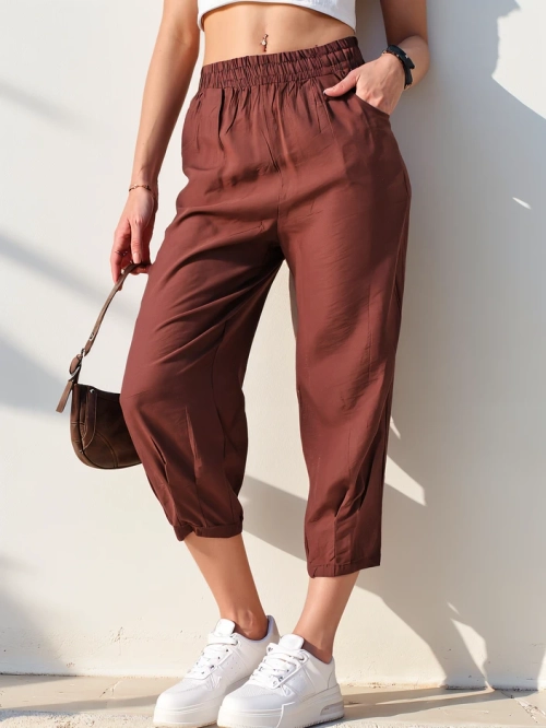 Royalfashion Прямі жіночі тканинні брюки 7/8