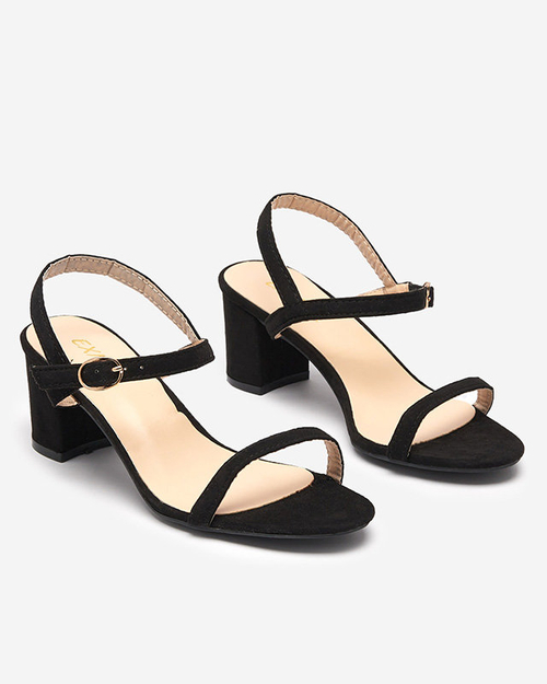 Чорні босоніжки на стійкі, Usopi - Взуття