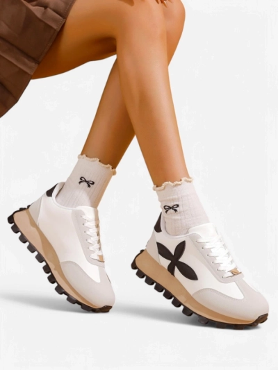 Royalfashion Damen sportliche Sneakers auf einer dickeren Sohle Aloqa