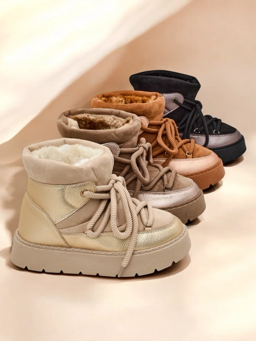 Жіночі зимові чоботи на шнурках Royalfashion Iniuc