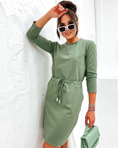 Royalfashion Damen Knielanges Kleid aus Stoff