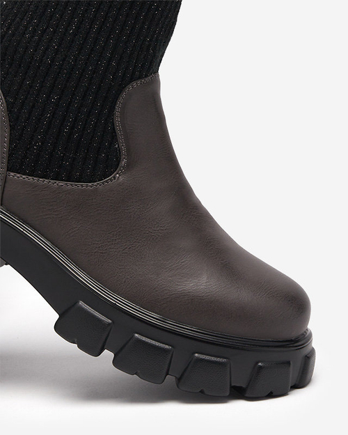 Чорно-коричневі високі жіночі чоботи Alerpi