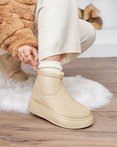 Royalfashion Damen Schlupf-Schneestiefel in Beige Armeda