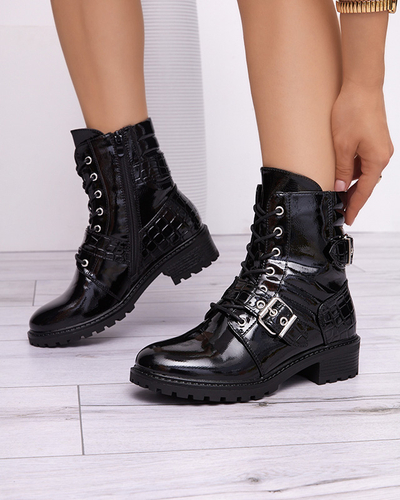 Schwarz lackierte Damenstiefel Macina - Footwear