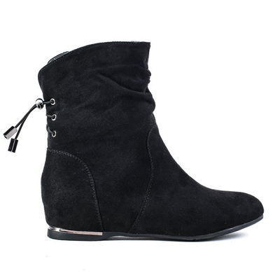 Schwarze Stiefeletten aus Öko-Wildleder Lallen - Footwear