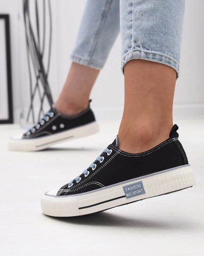 Schwarze Damen-Sneakers zum Schnüren Tasabba- Footwear