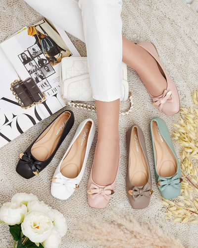 Royalfashion Damen-Ballerinas mit Schleife Fittco