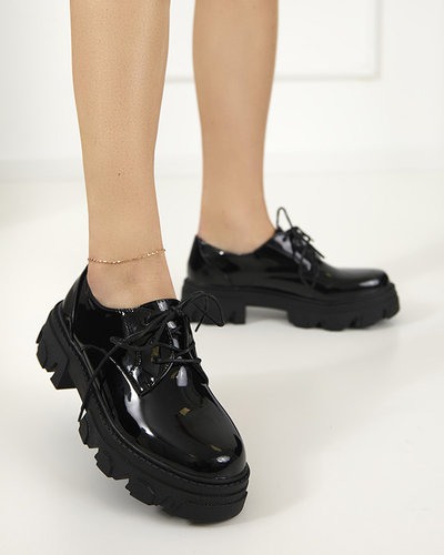 Schwarz lackierte Damenhalbschuhe Pertiso - Schuhe