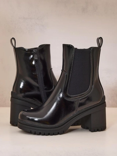 Royalfashion Damen Stiefeletten auf einem Blockabsatz Foddise