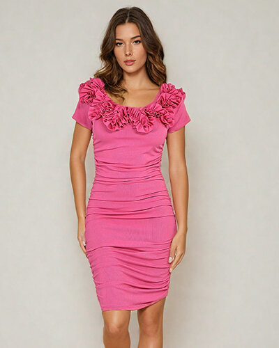 Royalfashion Zerknittertes Minikleid für Damen