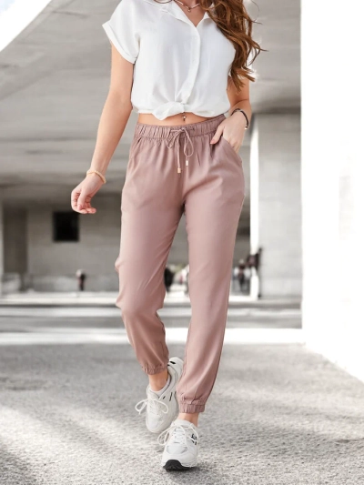 Pantaloni in Eleganza Lyocell Brązowy