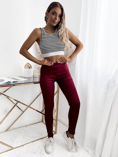 Damen-Leggings in burgundy- Kleidung