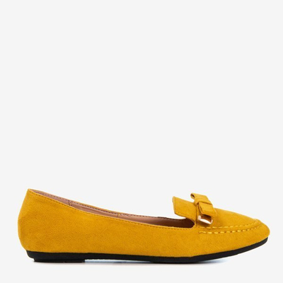 Senf-Slipper mit Shell-Schleife - Schuhe