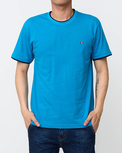 Herren-T-Shirt aus blauer Baumwolle - Kleidung