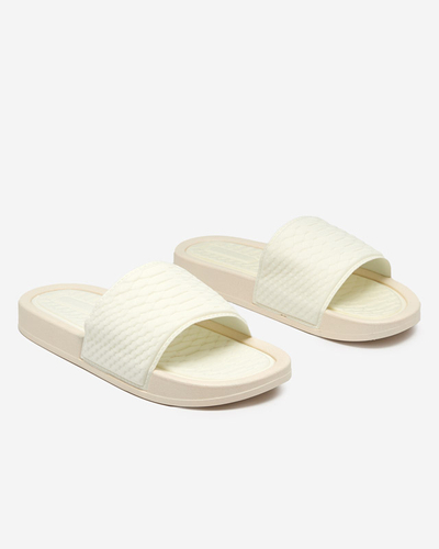 OUTLET Weiße Damenhausschuhe mit Galite-Prägung - Schuhe