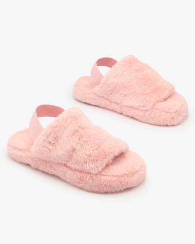 Royalfashion Rosa Damen-Pelzpantoffeln Nabres