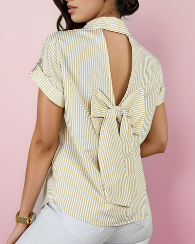 Royalfashion Gestreiftes Damenshirt mit Schleife