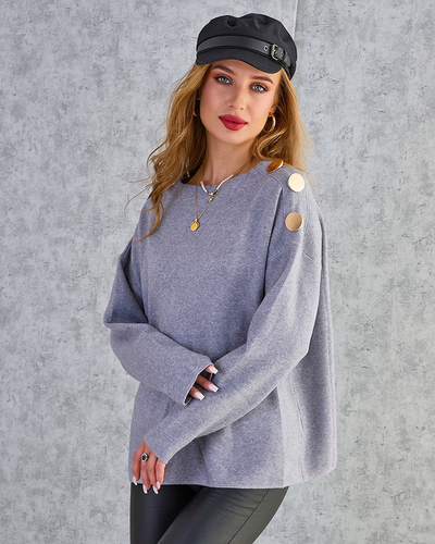 Royalfashion Dünner Damenpullover mit Schulterverzierungen