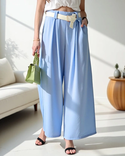 Royalfashion Weite Damenhose mit Gürtel