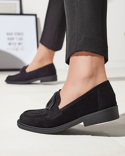 Schwarze Damen Mokassins mit Ornament Fogras- Footwear