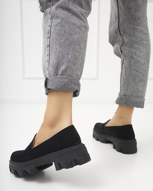 OUTLET Чорні жіночі еко-замшеві туфлі Visavi - Взуття