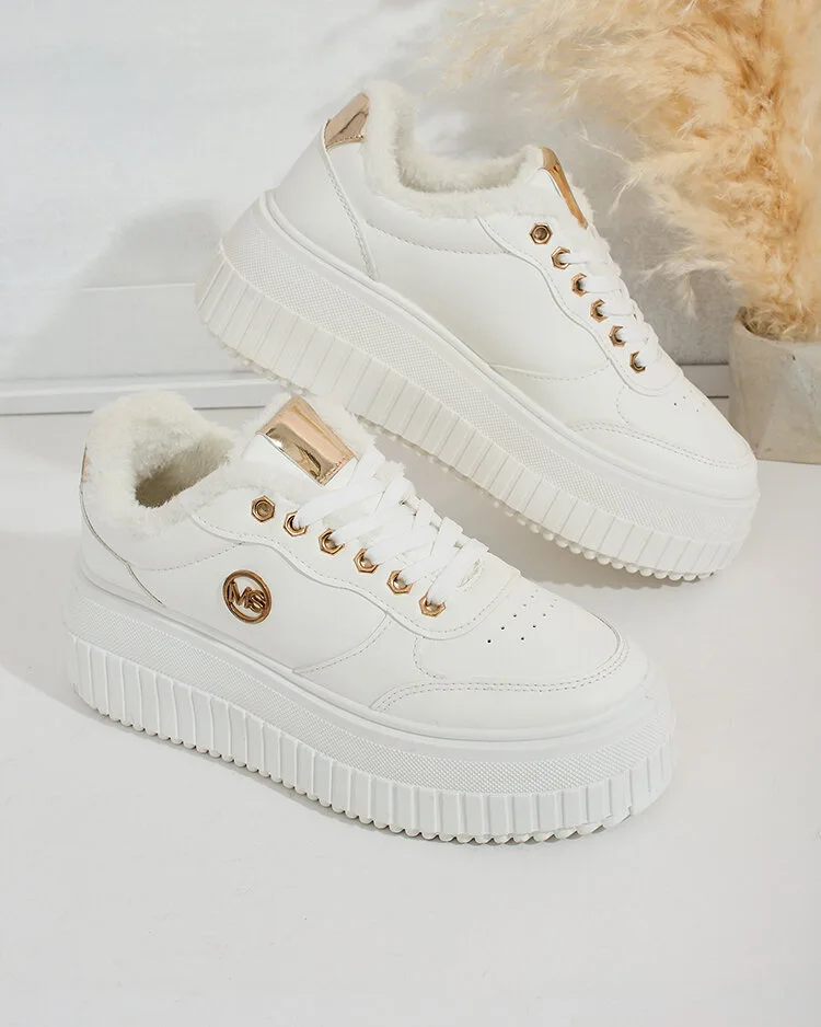 Royalfashion Warmed women's sneakers with fur Sofi