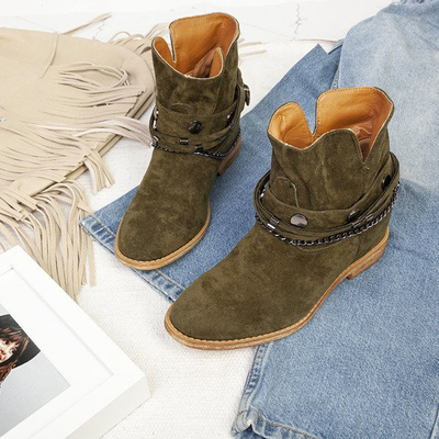 Grüne Cowboystiefel auf einem Innenkeil Salem - Footwear