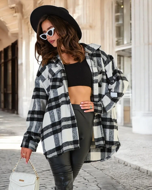 Жіноче бавовняне пальто-сорочка Royalfashion